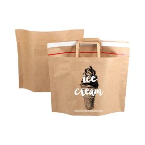 Quality 100% Biodegradable Kraft Mailer Paper Bag Self Adhesive Seal Sides And Bottom Gusset wholesale