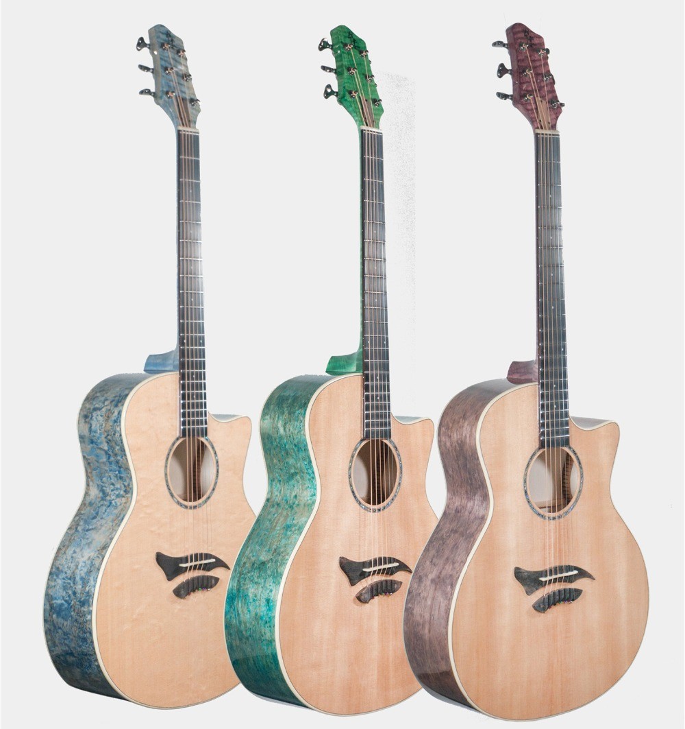 41 inch Solid Spruce wood Acoustic Guitar 2019 Drottingholm 3 colors Burst Maple Guitar,Free shipping