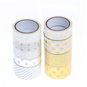 Quality Hot sale Gold foil tape custom printed decorative foil washi tape wholesale