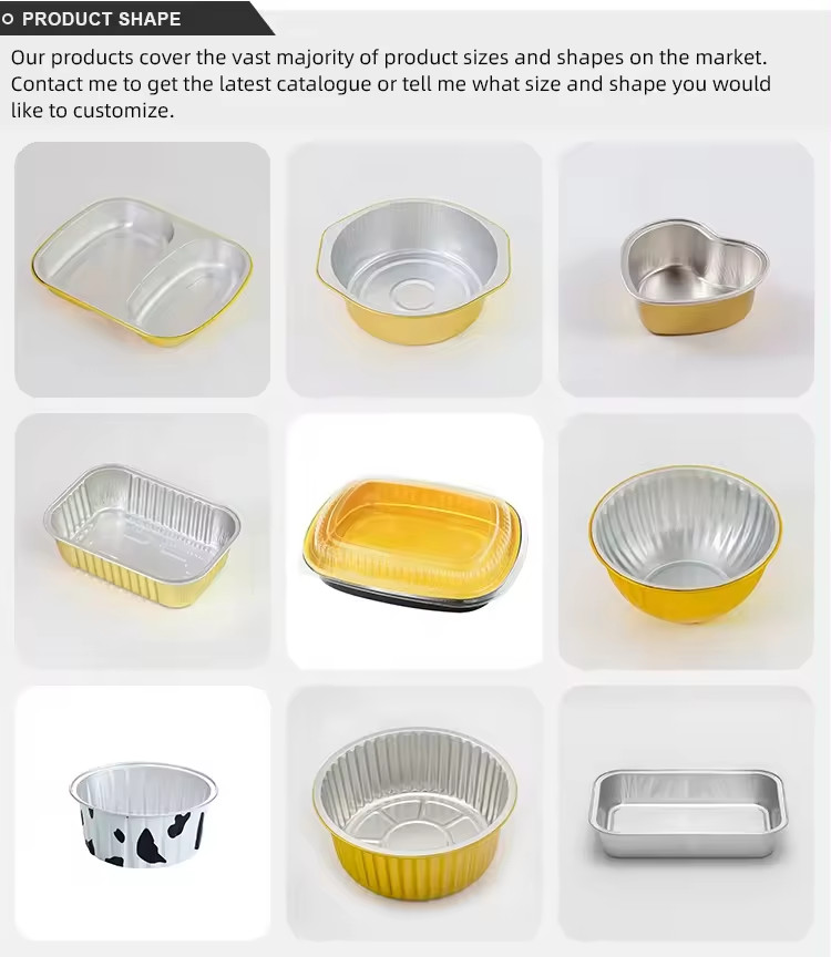 Aluminum Disposable Tray Aluminum Foil Plate Oblong Round Square Shape