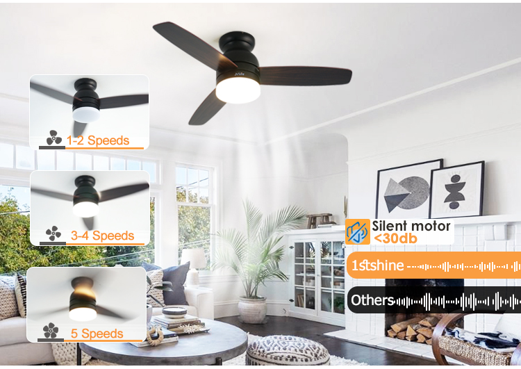 Reversible Blades 42 Inches MDF Reversible DC Motor Ceiling Fan with LED Light Source