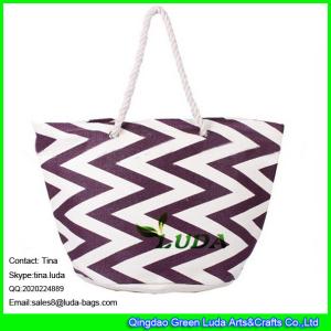 Quality LUDA chevron weave print beach bags large fashion straw lady bags wholesale