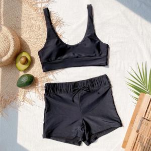 Quality Kawalala Women Swimwear Black Padded Triangle Bikini wholesale
