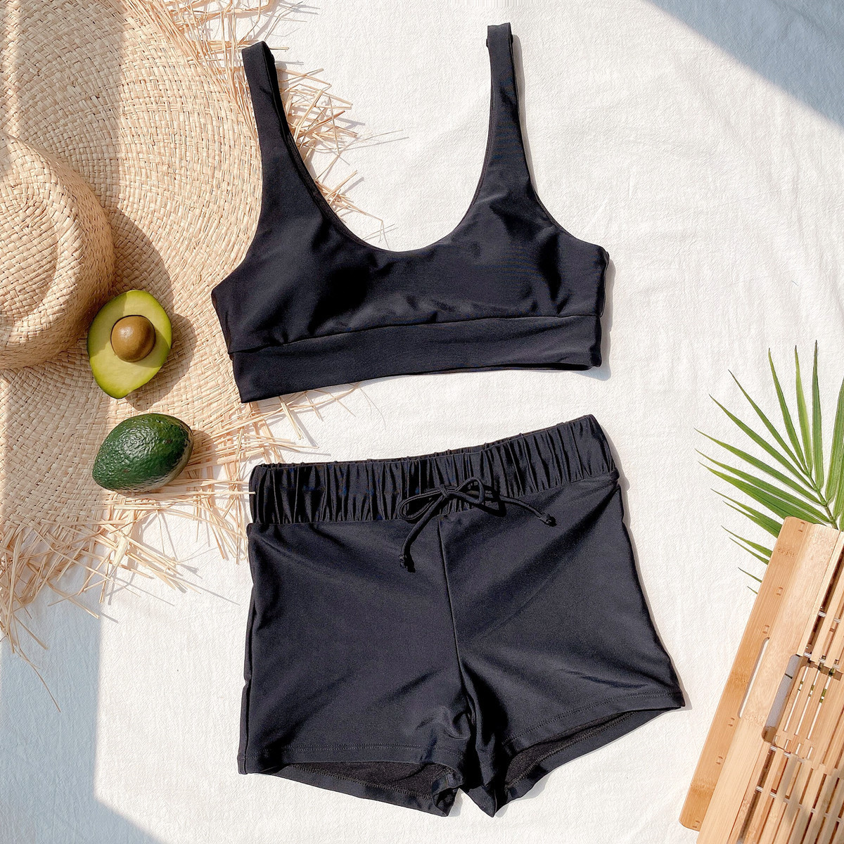 Kawalala Women Swimwear Black Padded Triangle Bikini