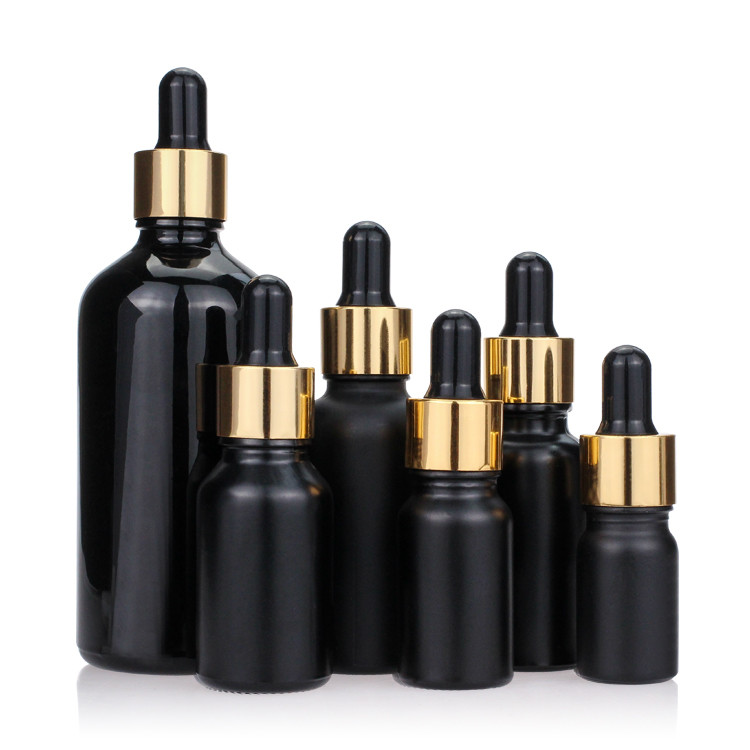 Black Glass Dropper 100ml Pipette Bottle Customized Cosmetic Bottle