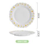 Daisy Underglaze Ceramic Dessert Plates , Faience Ceramic Dinner Set For Salad