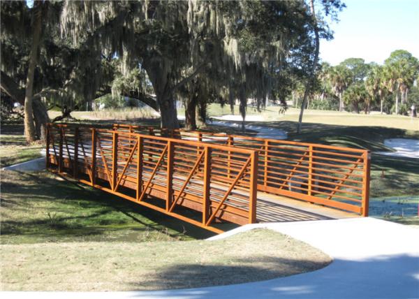 Cheap Fast Assembled Prefabricated Steel Pedestrian Bridges / Steel Truss Pedestrian Bridge For Walk for sale