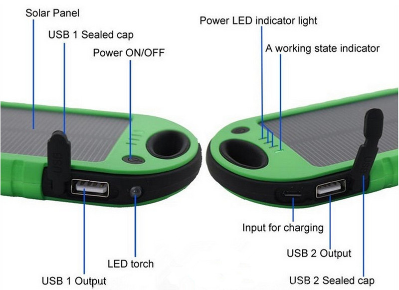 5000mah cell phone charger move power solar charger