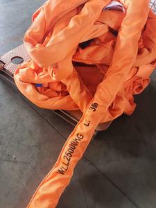 Quality 100m Orange Color Soft Round Sling , Eye To Eye Sling 100% Polyester wholesale