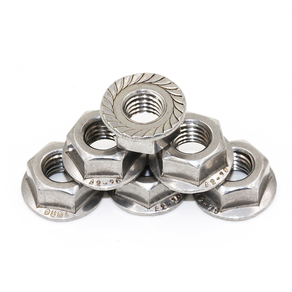 SGS Certified Stainless Steel Hex Flange Nut M7 M8 M10 304 Grade 6.8/ 8.8/ 10.9/ 12.9