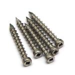 Inox C1 Stainl. Steel Cylindric Head Square Drive Timber Screws Wood Full Thread