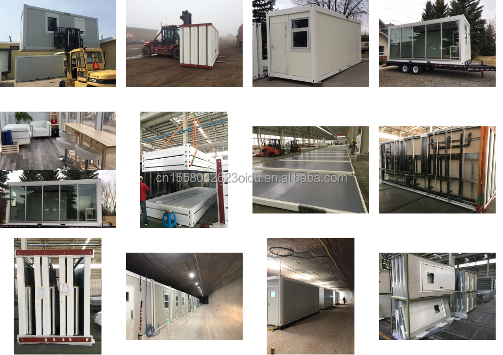 Galvanized Steel Square Tubes Container Houses 20ft Custom Flat Packaging Quick Installation Wooden Container Prefabricated House Garden Office