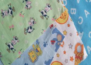 Quality Dyed Printed Cotton Flannel Cloth , Children Clothing Fabric Widely Use wholesale