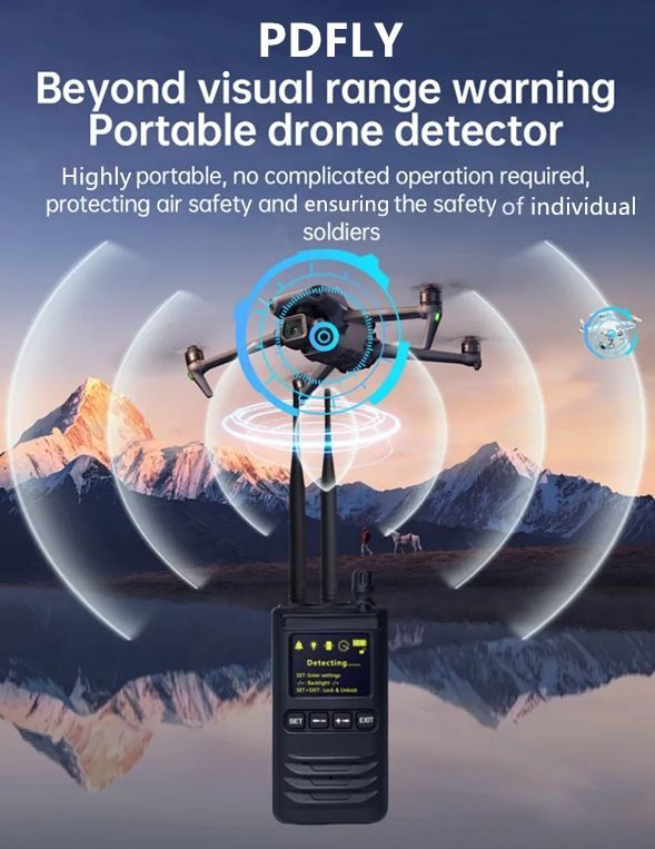 High Quality 300MHz-6GHz Multi Band Multi Band 0-3km Operating Distance Drone Detector with Uav Signal Alarm System
