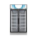 Two Door Upright Cold Drink Showcase Drink Display Chiller For Supermarket