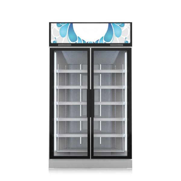 Air Cooling Upright 2 Glass Door Display Chiller 800L Digital Temperature