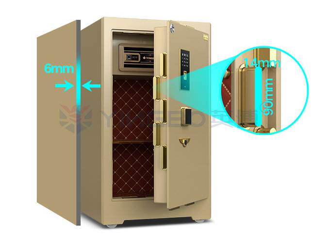 YB/ZY-80 Liquid Crystal Display Panel Bank Grade Biometric Safe Box With Vertical Lock Design