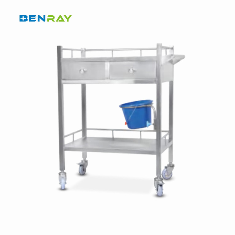 3 Layer Hospital Stainless Steel Medical Instrument Trolley