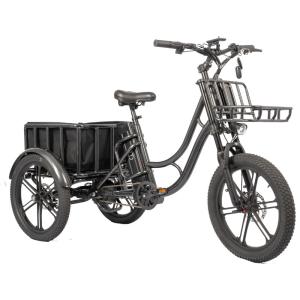 Quality 28km/h Speed Rear Hub Motor Fat Tire Family Cargo Bike for Food Delivery Tricycle E-bike wholesale