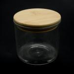 Candy Bamboo Glass Jars 1500ml Transparent Glass Canister With Bamboo Lid