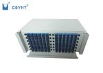 144 Port Metal Fiber Optic Patch Panel 19 Inch Slidable Type White / Black Color