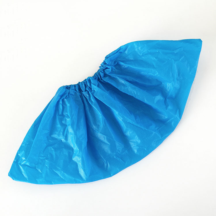 Laboratory Disposable CPE Shoe Cover 40cm Anti Skid Disposable Shoe Covers Non Slip
