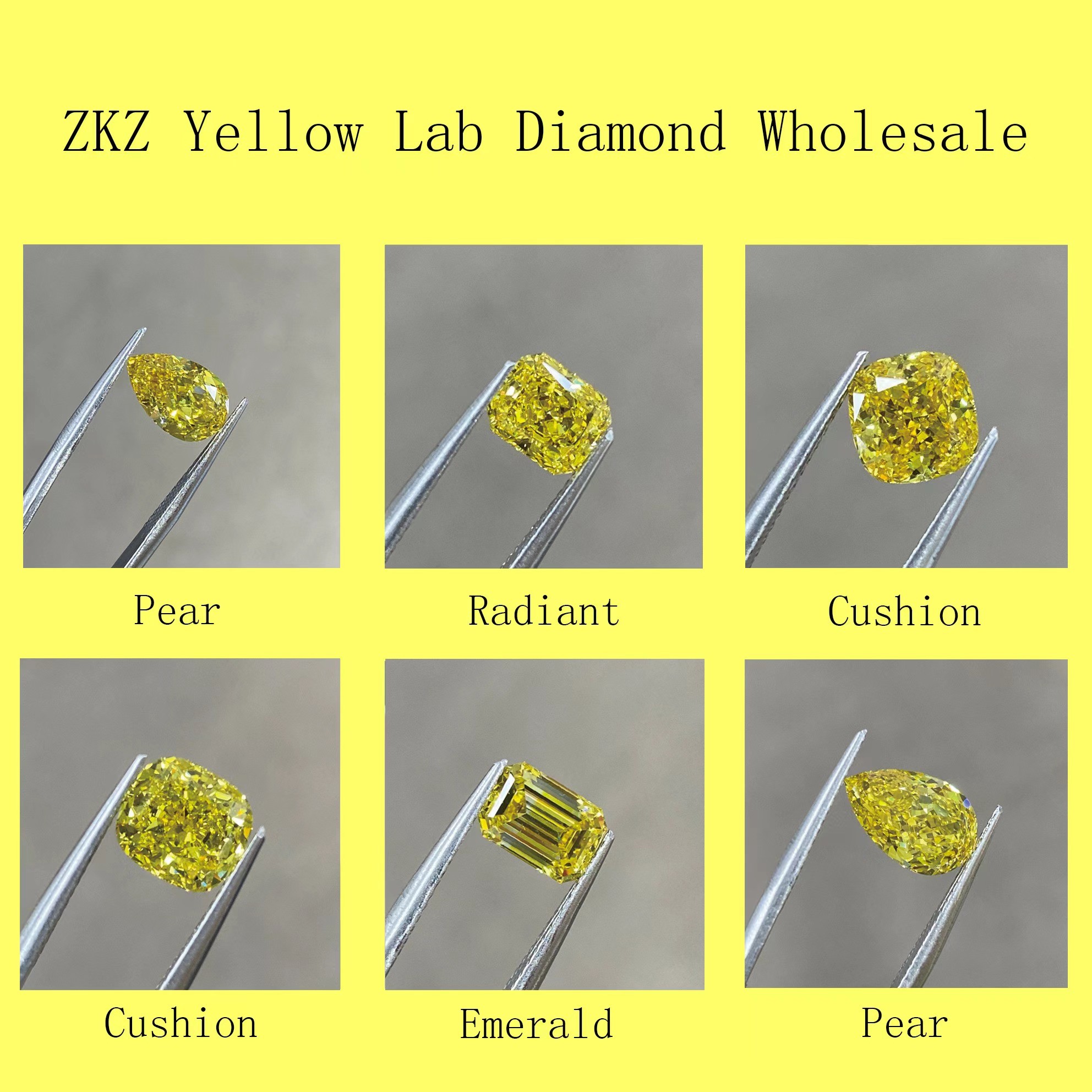 Synthetic High Clarity vS1 Lab Grown Yellow Diamond Asscher Shaped