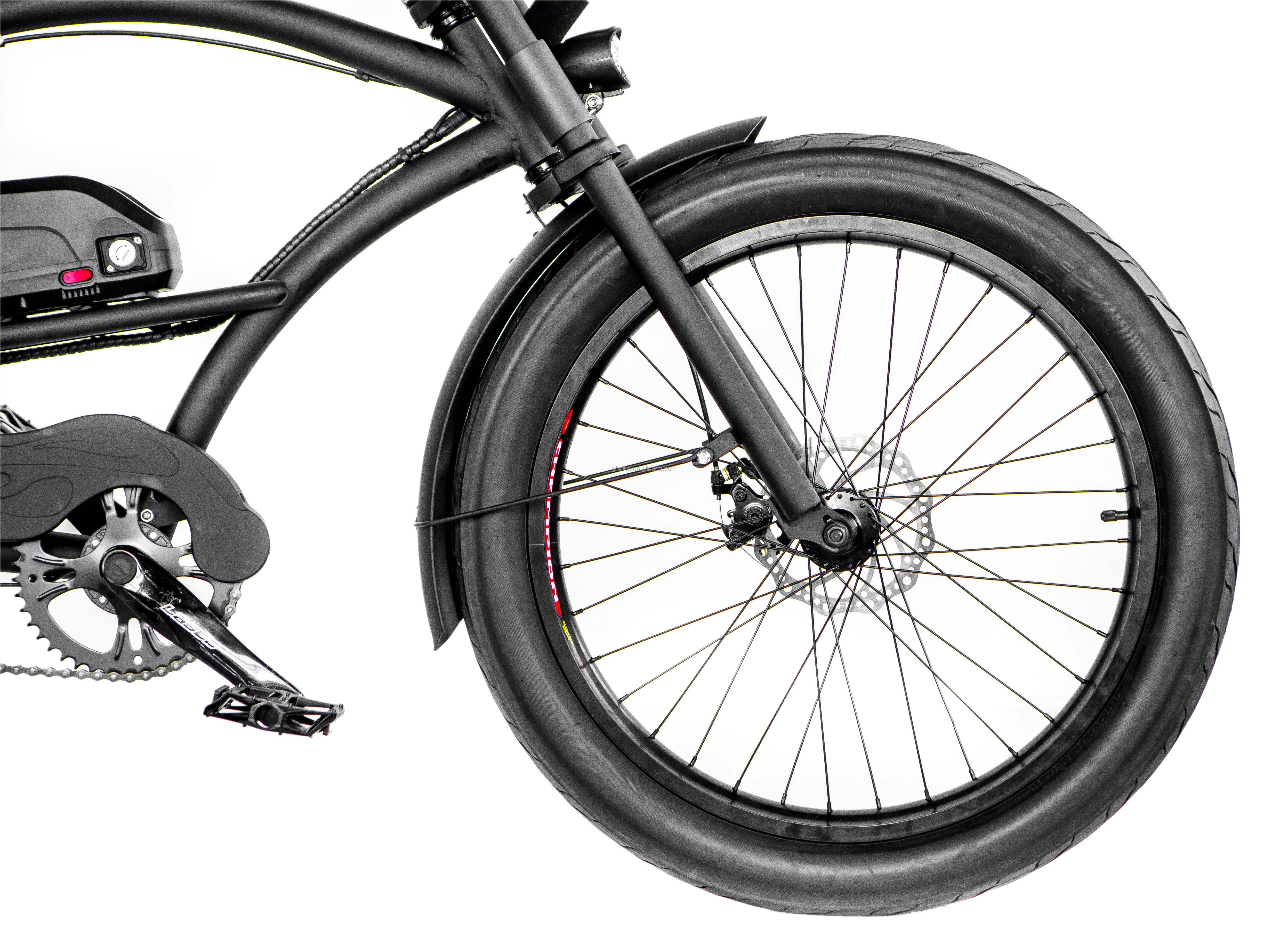 Single Speed 750W 28MPH 48V 17AH 24inch 3.0 Tire Chopper Electric Bicycle Beach Cruiser