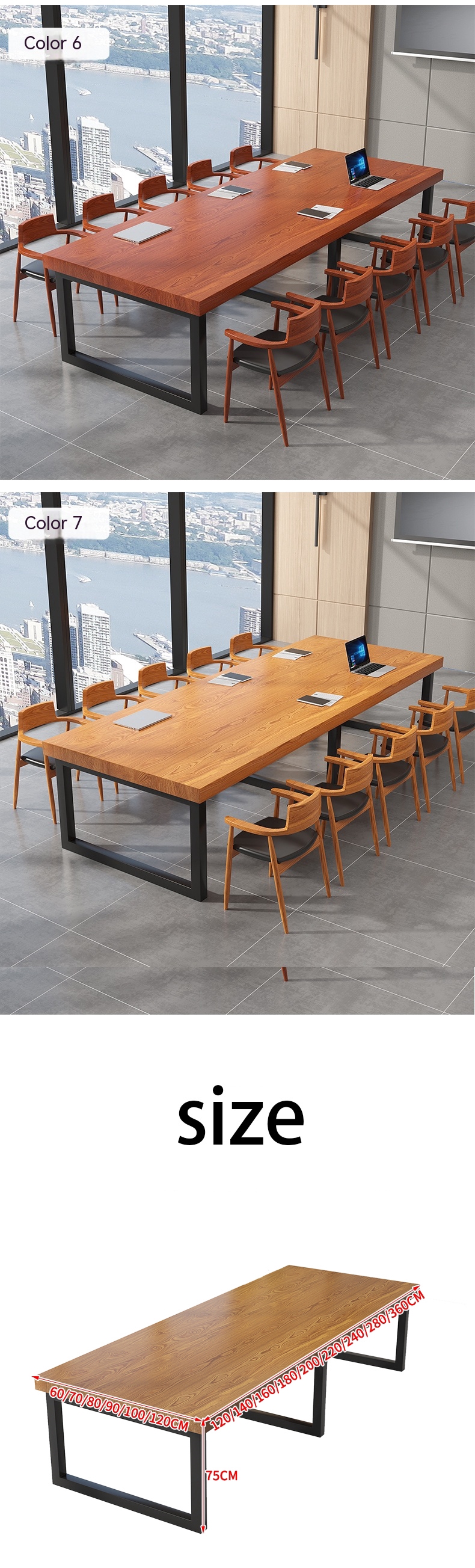 European Style School Negotiation Table with Convertible Design and Solid Wood Material