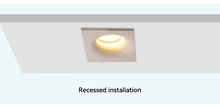 Modern Down Light Housing Square Anti Glare LED Recessed Light Housing