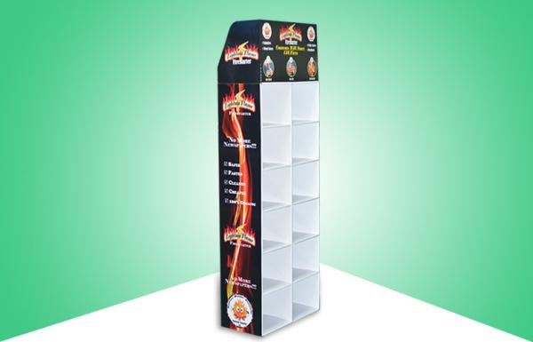 12 Cell Corrugated Cardboard Display Stands For Firestarter , Cardboard Floor