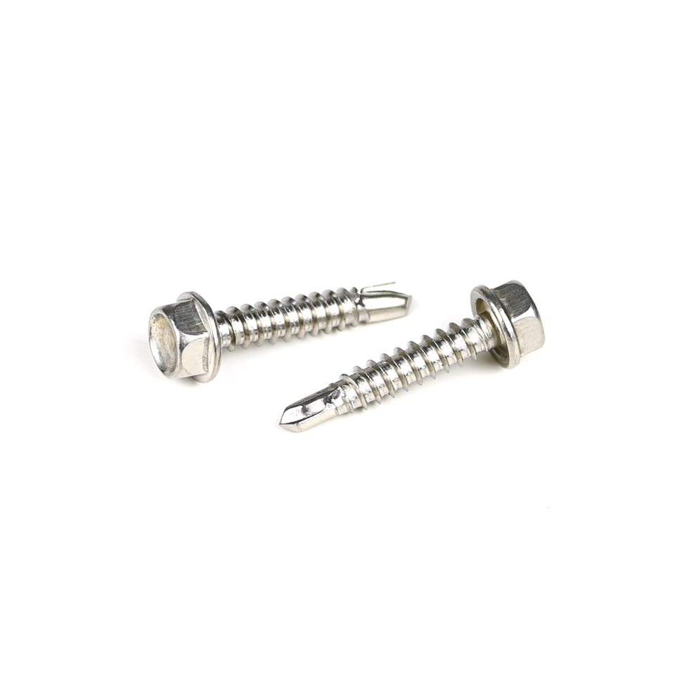 Hex Head Self Drilling Metal Screws with INCH Measurement System and Stainless Steel