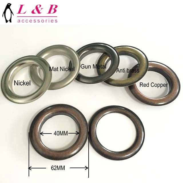 China factory 40mm Metal Round grommet stainless steel curtain eyelets
