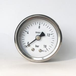 Quality 2 Inches 16 Bar Liquid Filled Pressure Gauge SUS304 1/8 NPT Axial Connection wholesale