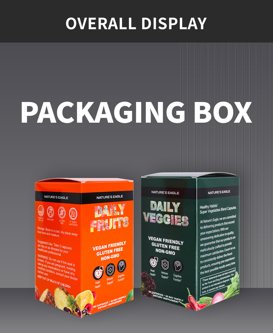 Custom Printed Cardboard Packaging Boxes Corrugated Paper Board For Multivitamin Tablet