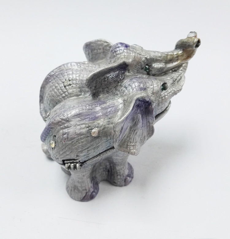 Lovely elephant beautiful enamel small jewelry box drawer handles for gift
