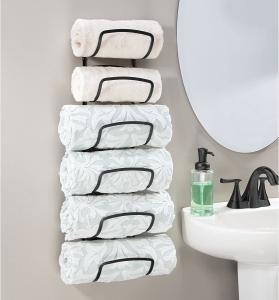 Quality Stainless Steel Bathroom storage Shelf with Towel Bar Shower Rectangular Rack Wall Mounted Cosmetic Holder wholesale
