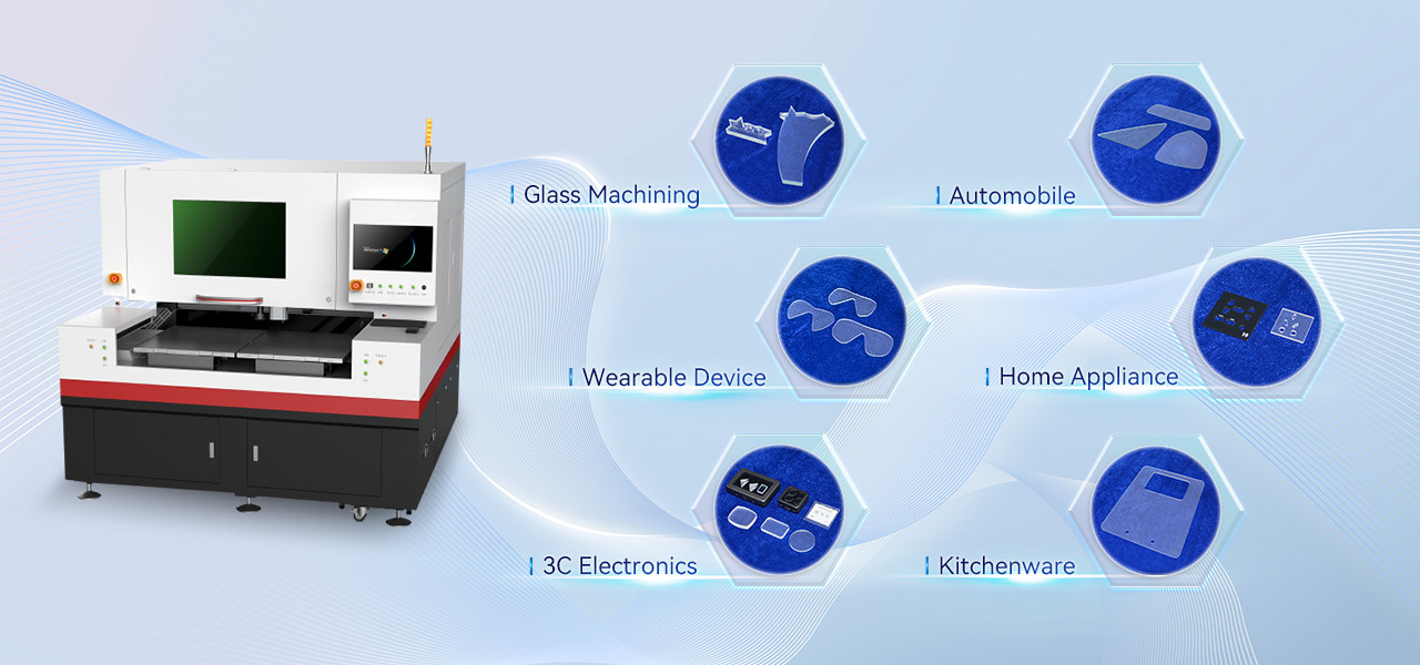 Precision Cutting Laser Glass Cutting Machine with 90w Laser Power / AC220V Voltage