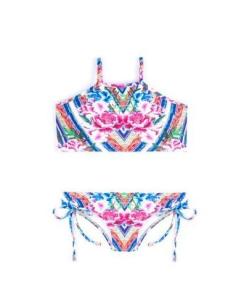 Quality Colorful Crop Top Bikini With Floral Print - Monica Bela wholesale