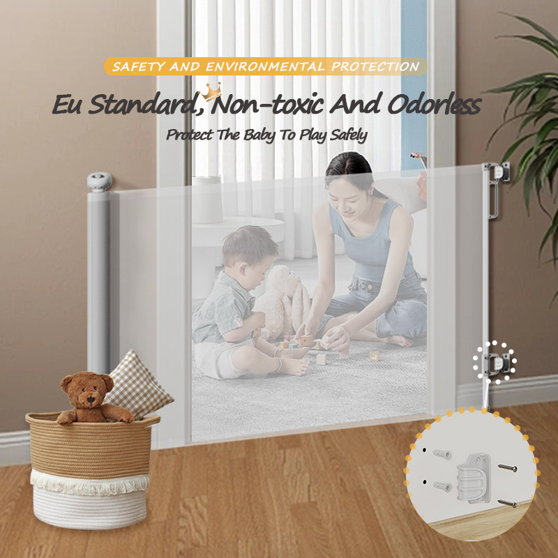 120 Inch Baby Retractable Safety Pet Gate Living Room Baby Gate Kitchen Baby Gate