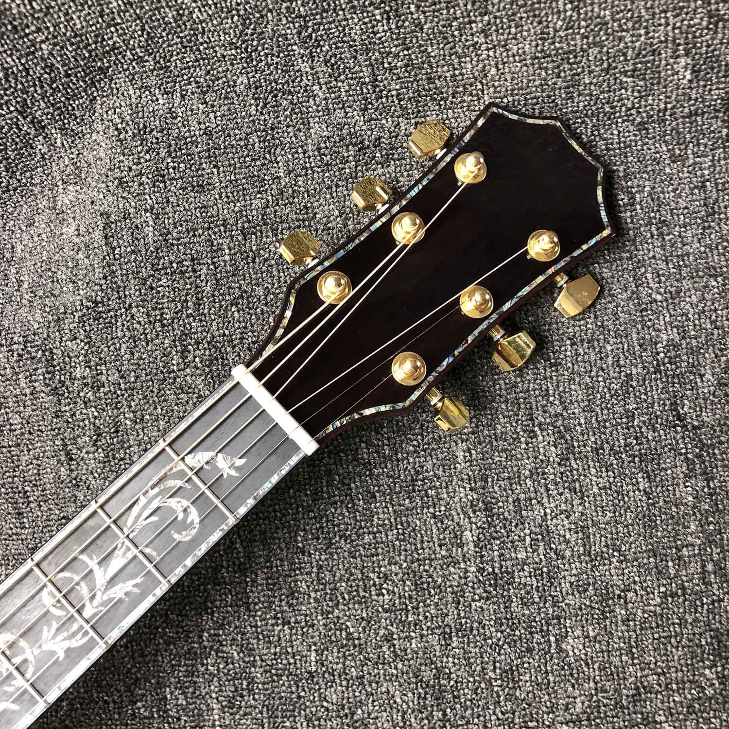 Custom Aaaa All Solid Koa Wood Top Cocobolo Back Side Acoustic Guitar with Armrest