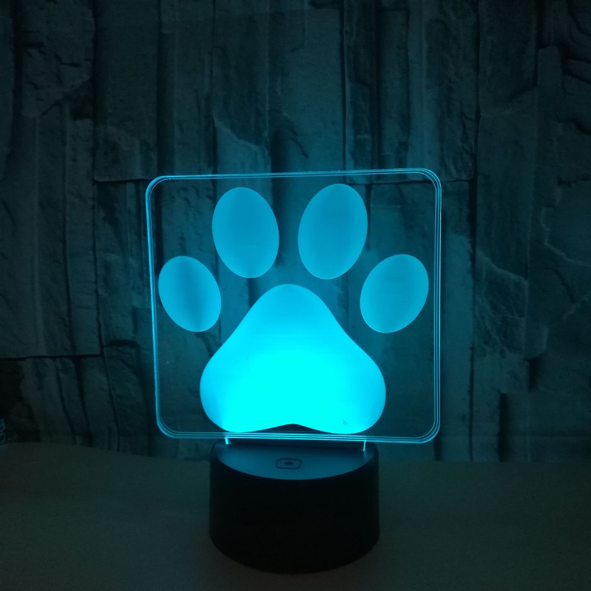 Hot new custom logo sign footprints 3D illusion night lights acrylic visual gradient colorful 3D lights