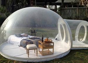 Quality 4m dome clear inflatable camping bubble tent with capsule tunnel wholesale