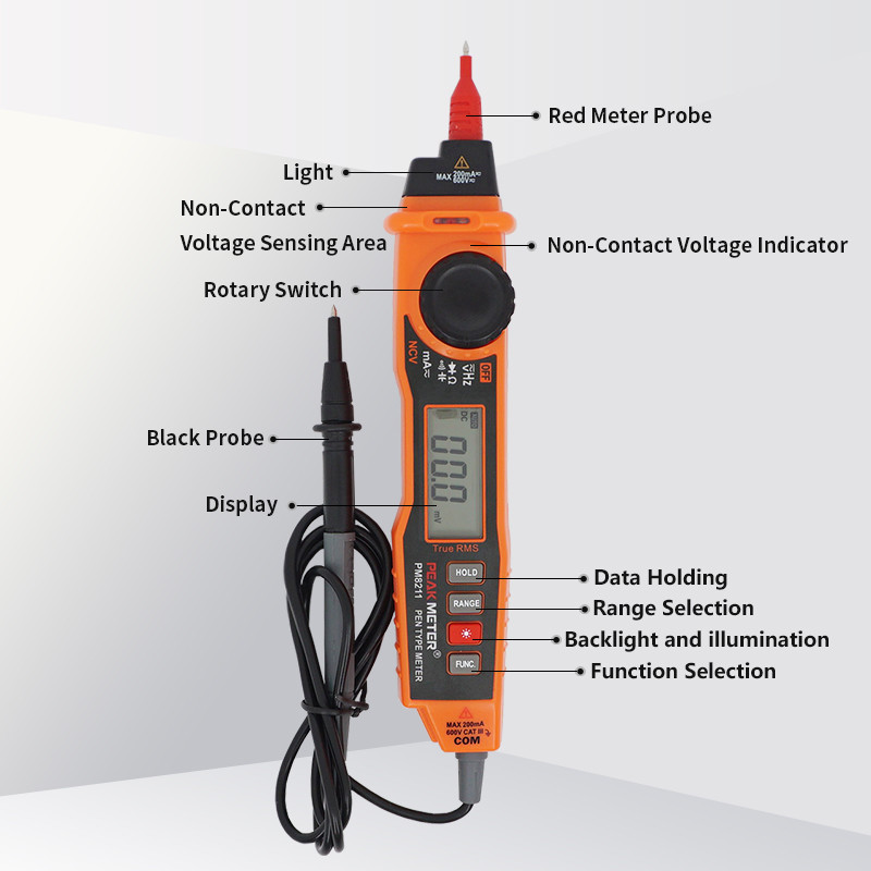 Pen Type Auto Range Digital Multimeter Non - Contact Voltage Detection Resistance Measurement