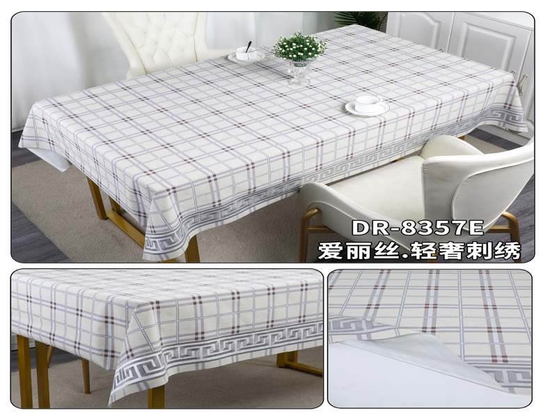 Floral Pattern Transparent Plastic Tablecloth for 6 Seater Rectangular Table Wedding Blue