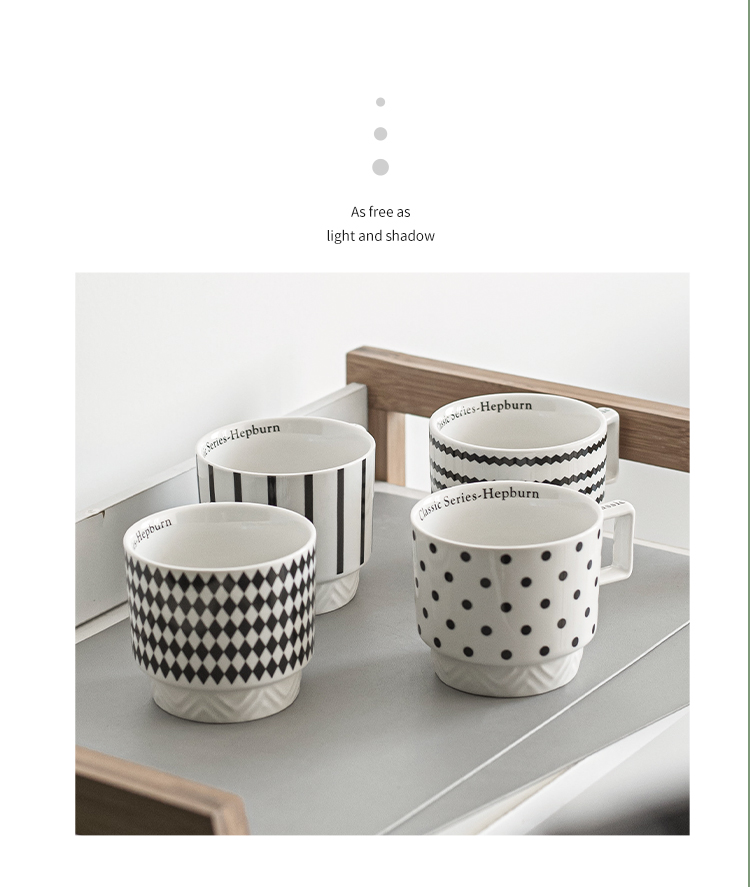 Experience The Elegance Of Black And White Ceramic Mug Coffee Cup For Business Gifts