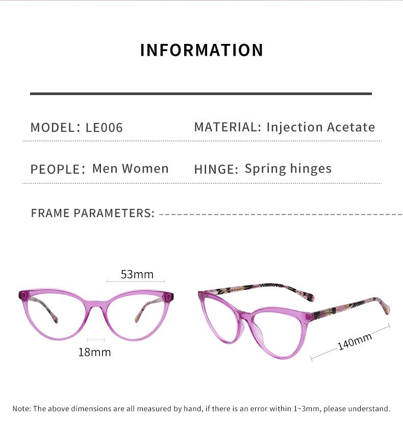 Chic Acetate Cat Eye Round Glasses Smooth Surface Non Polarized For Women