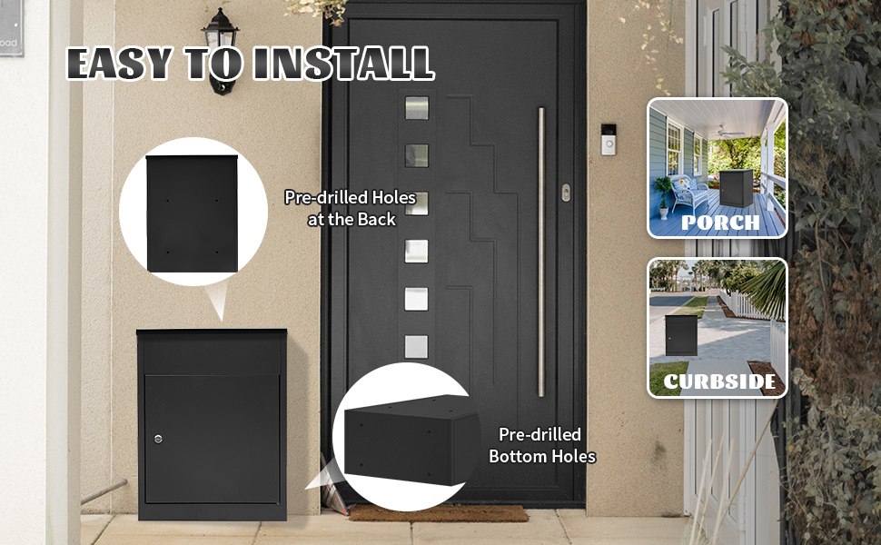 Anti-Theft Parcel Delivery Box with Electrostatic Powder Coating and Galvanized Steel