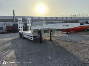 Quality 80/100/160ton 3 Axles Low Bed Semi Lowboy Heavy Duty Lowbed Flated Bed Semi Trailer wholesale