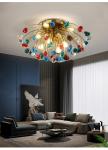 Modern colorful crystal ceiling chandeliers for bedroom living room round Gold